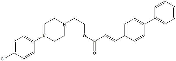 4-Biphenylacrylic acid 2-[4-(p-chlorophenyl)-1-piperazinyl]ethyl ester Struktur