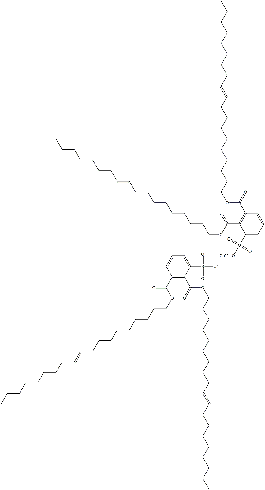 Bis[2,3-di(10-nonadecenyloxycarbonyl)benzenesulfonic acid]calcium salt Struktur