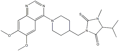 1-[[1-(6,7-Dimethoxyquinazolin-4-yl)piperidin-4-yl]methyl]-3-methyl-4-isopropyl-2-thioxoimidazolidin-5-one Struktur