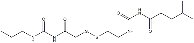 1-(4-Methylpentanoyl)-3-[2-[[(3-propylureido)carbonylmethyl]dithio]ethyl]urea Struktur