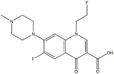 6-Fluoro-1-(2-fluoroethyl)-1,4-dihydro-4-oxo-7-(4-methyl-1-piperazinyl)quinoline-3-carboxylic acid Struktur