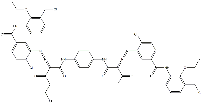 3,3'-[2-(Chloromethyl)-1,4-phenylenebis[iminocarbonyl(acetylmethylene)azo]]bis[N-[3-(chloromethyl)-2-ethoxyphenyl]-4-chlorobenzamide] Struktur