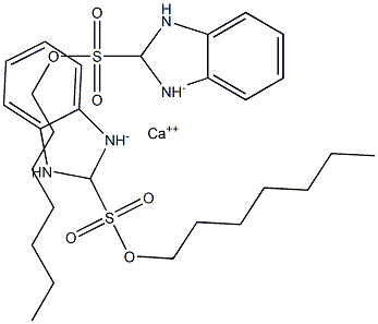 Bis(2,3-dihydro-2-heptyl-1H-benzimidazole-2-sulfonic acid)calcium salt Struktur