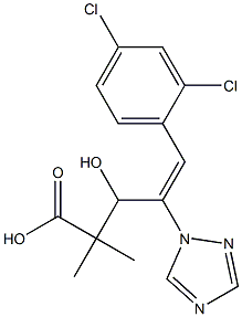 (E)-5-(2,4-Dichlorophenyl)-2,2-dimethyl-3-hydroxy-4-(1H-1,2,4-triazol-1-yl)-4-pentenoic acid Struktur