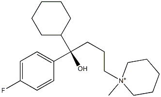 1-[(R)-4-Hydroxy-4-cyclohexyl-4-(4-fluorophenyl)butyl]-1-methylpiperidinium Struktur