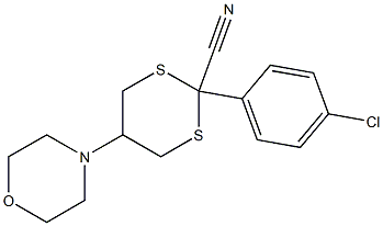 2-(4-Chlorophenyl)-5-morpholino-1,3-dithiane-2-carbonitrile Struktur