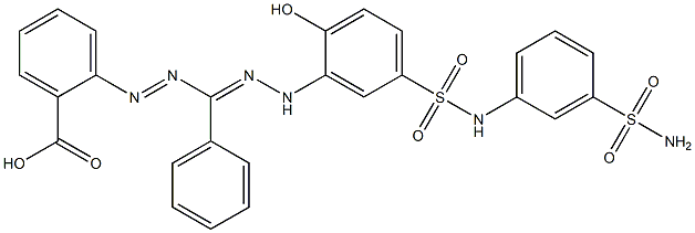 5-(2-Carboxyphenyl)-1-[2-hydroxy-5-[N-(3-sulfamoylphenyl)sulfamoyl]phenyl]-3-phenylformazan Struktur