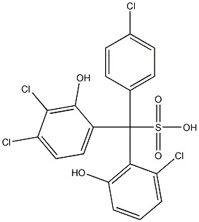 (4-Chlorophenyl)(2-chloro-6-hydroxyphenyl)(3,4-dichloro-2-hydroxyphenyl)methanesulfonic acid Struktur