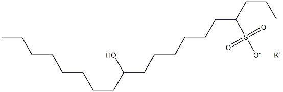 11-Hydroxynonadecane-4-sulfonic acid potassium salt Struktur