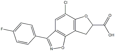 5-Chloro-7,8-dihydro-3-(4-fluorophenyl)furo[2,3-g][1,2]benzisoxazole-7-carboxylic acid Struktur