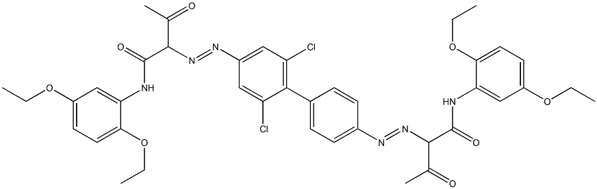 4,4'-Bis[[1-(2,5-diethoxyphenylamino)-1,3-dioxobutan-2-yl]azo]-2,6-dichloro-1,1'-biphenyl Struktur