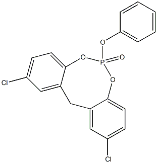 2,10-Dichloro-6-phenoxy-12H-dibenzo[d,g][1,3,2]dioxaphosphocin 6-oxide Struktur