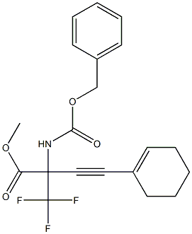 2-(Benzyloxycarbonylamino)-2-trifluoromethyl-4-(1-cyclohexen-1-yl)-3-butynoic acid methyl ester Struktur