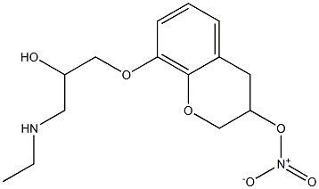 3,4-Dihydro-8-[2-hydroxy-3-[ethylamino]propoxy]-2H-1-benzopyran-3-ol 3-nitrate Struktur