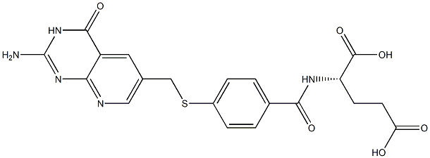 N-[4-[[[(2-Amino-3,4-dihydro-4-oxopyrido[2,3-d]pyrimidin)-6-yl]methyl]thio]benzoyl]-L-glutamic acid Struktur