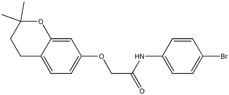 3,4-Dihydro-2,2-dimethyl-7-[N-(4-bromophenyl)carbamoylmethoxy]-2H-1-benzopyran Struktur