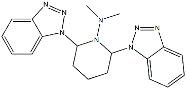 1-(Dimethylamino)-2,6-bis(1H-benzotriazol-1-yl)piperidine Struktur