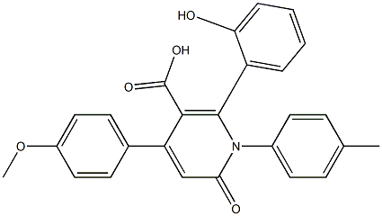 1-(4-Methylphenyl)-6-(2-hydroxyphenyl)-4-(4-methoxyphenyl)-2-oxo-1,2-dihydropyridine-5-carboxylic acid Struktur