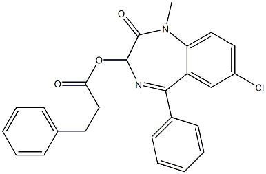 1,3-Dihydro-1-methyl-5-phenyl-7-chloro-2-oxo-2H-1,4-benzodiazepin-3-ol 3-phenylpropionate Struktur