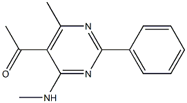 5-Acetyl-6-methyl-2-phenyl-N-methylpyrimidin-4-amine Struktur