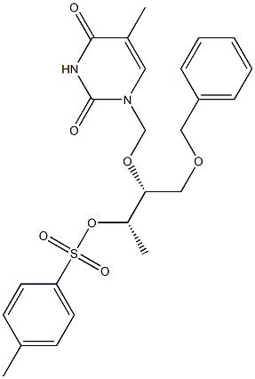 1-[[(1R,2S)-1-[(Benzyloxy)methyl]-2-[(p-tolylsulfonyl)oxy]propoxy]methyl]thymine Struktur