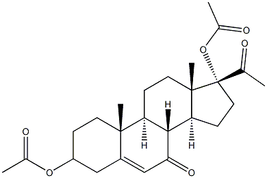 3,17-Dihydroxypregn-5-ene-7,20-dione diacetate Struktur