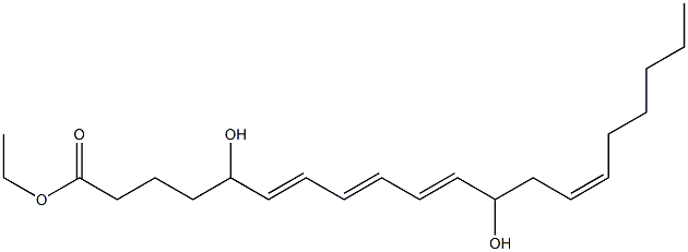 (6E,8E,10E,14Z)-5,12-Dihydroxy-6,8,10,14-icosatetraenoic acid ethyl ester Struktur