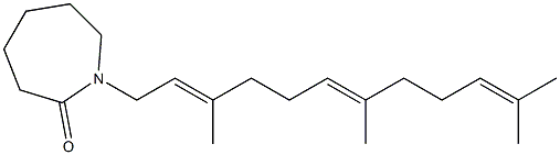 1-(3,7,11-Trimethyl-2,6,10-dodecatrienyl)tetrahydro-1H-azepin-2(3H)-one Struktur