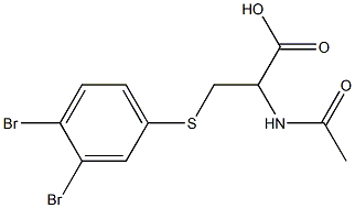 2-Acetylamino-3-(3,4-dibromophenylthio)propionic acid Struktur