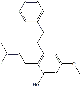 2-(3-Methyl-2-butenyl)-3-phenethyl-5-methoxyphenol Struktur