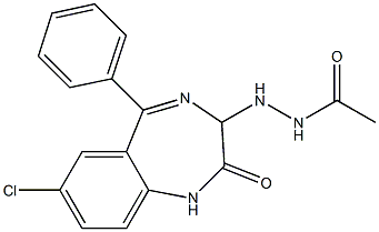 7-Chloro-5-phenyl-3-(2-acetylhydrazino)-2,3-dihydro-1H-1,4-benzodiazepin-2-one Struktur