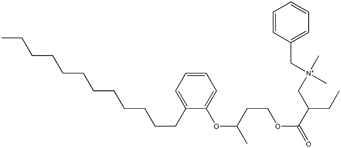 N,N-Dimethyl-N-benzyl-N-[2-[[3-(2-dodecylphenyloxy)butyl]oxycarbonyl]butyl]aminium Struktur