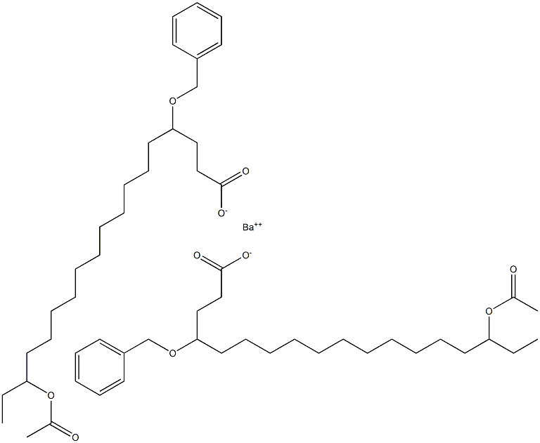 Bis(4-benzyloxy-16-acetyloxystearic acid)barium salt Struktur