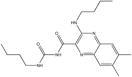 6,7-Dimethyl-3-(butylamino)-N-(N-butylcarbamoyl)quinoxaline-2-carboxamide Struktur