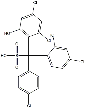 (4-Chlorophenyl)(4-chloro-2-hydroxyphenyl)(2,4-dichloro-6-hydroxyphenyl)methanesulfonic acid Struktur