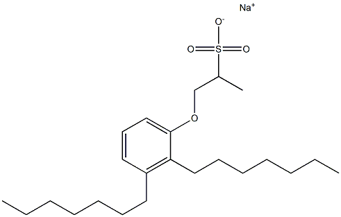 1-(2,3-Diheptylphenoxy)propane-2-sulfonic acid sodium salt Struktur