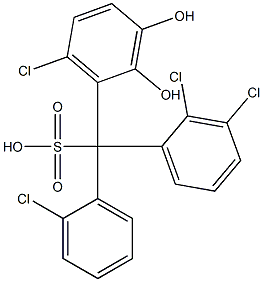 (2-Chlorophenyl)(2,3-dichlorophenyl)(6-chloro-2,3-dihydroxyphenyl)methanesulfonic acid Struktur