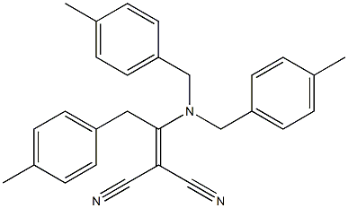 2-[1-Bis(4-methylbenzyl)amino-2-(4-methylphenyl)ethylidene]malononitrile Struktur