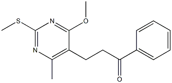 2-(Methylthio)-4-methoxy-6-methyl-5-(3-oxo-3-phenylpropyl)pyrimidine Struktur