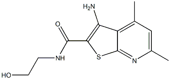 3-Amino-N-(2-hydroxyethyl)-4,6-dimethylthieno[2,3-b]pyridine-2-carboxamide Struktur