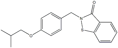 2-[4-(2-Methylpropoxy)benzyl]-1,2-benzisothiazol-3(2H)-one Struktur