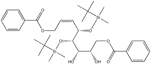 (2S,3S,4S,5S,6Z)-4,5-Bis(tert-butyldimethylsilyloxy)-6-octene-1,2,3,8-tetrol 1,8-dibenzoate Struktur