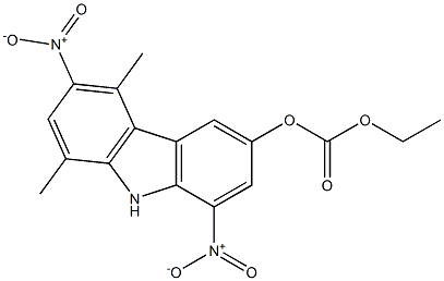 6-Ethoxycarbonyloxy-3,8-dinitro-1,4-dimethyl-9H-carbazole Struktur