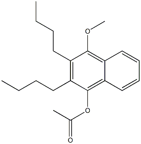 1-Acetoxy-2-butyl-3-butyl-4-methoxynaphthalene Struktur