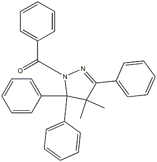 4,5-Dihydro-4,4-dimethyl-3,5,5-triphenyl-1-benzoyl-1H-pyrazole Struktur