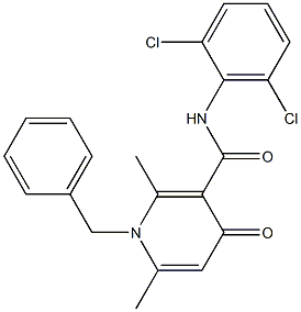 1-Benzyl-1,4-dihydro-2,6-dimethyl-N-(2,6-dichlorophenyl)-4-oxopyridine-3-carboxamide Struktur