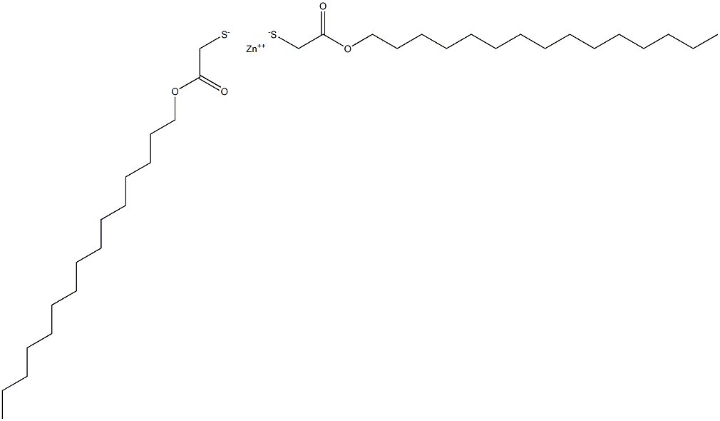 Zinc bis[(pentadecyloxycarbonyl)methanethiolate] Struktur