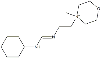 4-[2-[[(Cyclohexylamino)methylene]amino]ethyl]-4-methylmorpholinium Struktur