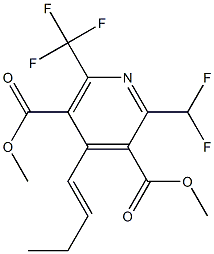 2-(Difluoromethyl)-6-(trifluoromethyl)-4-(2-ethylethenyl)pyridine-3,5-dicarboxylic acid dimethyl ester Struktur