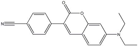 4-[7-(Diethylamino)-2-oxo-2H-1-benzopyran-3-yl]benzonitrile Struktur